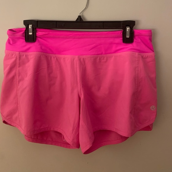 Lululemon pink speed up shorts 4”